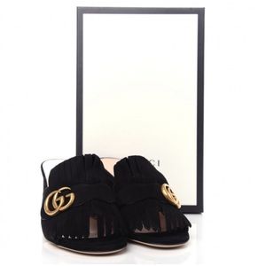 Gucci Marmont Suede Mules